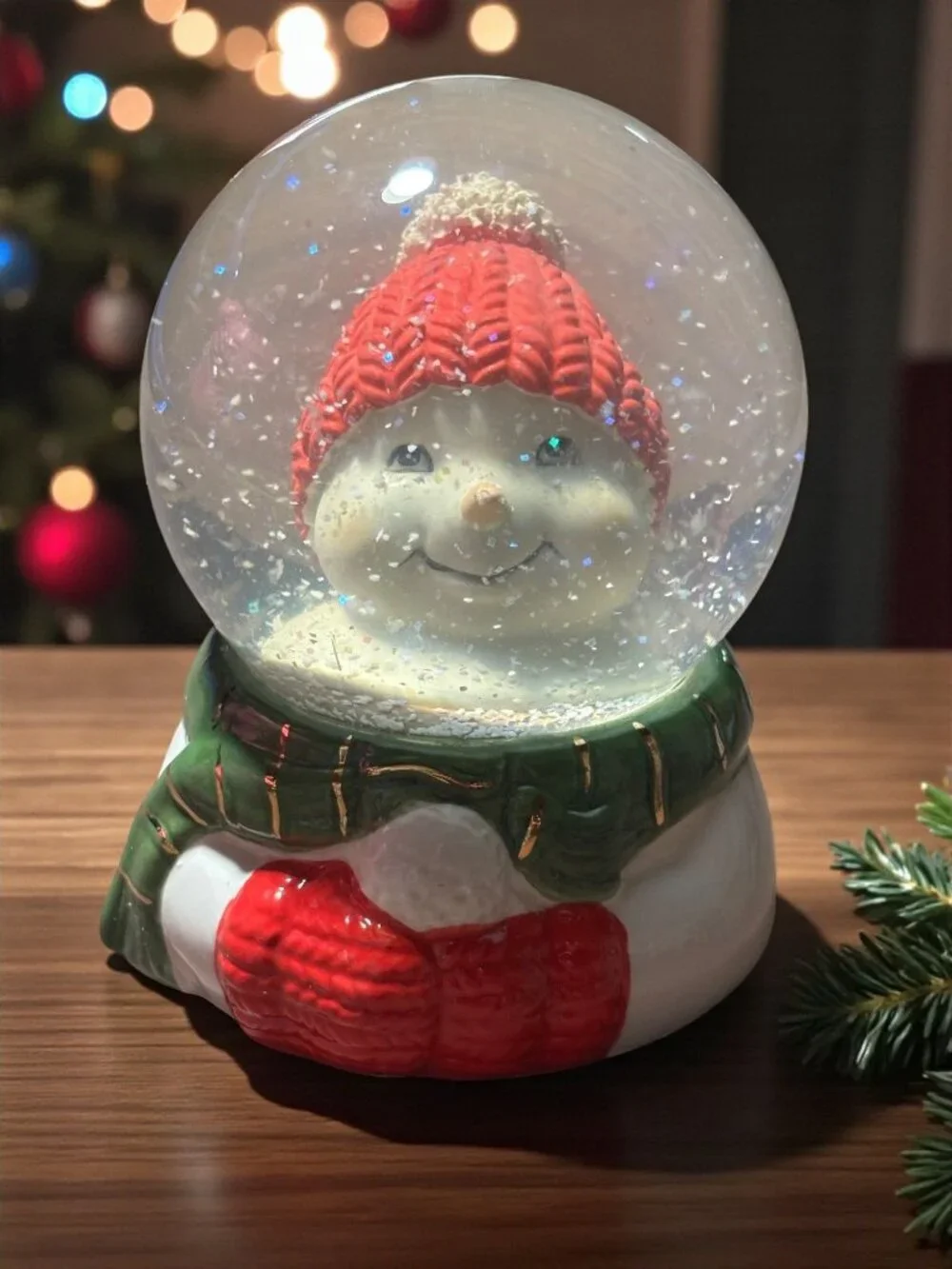 Lenox American By Design Friendly Faces Snowman Snow Globe Vintage 2005